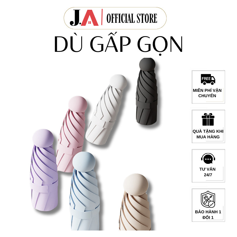 Dù Gấp Gọn Mini J.A Official Che Mưa Nắng Chống Tia UV Cực Tốt, Ô Gấp Gọn Cao Cấp Tiện Lợi (JA OFFIC