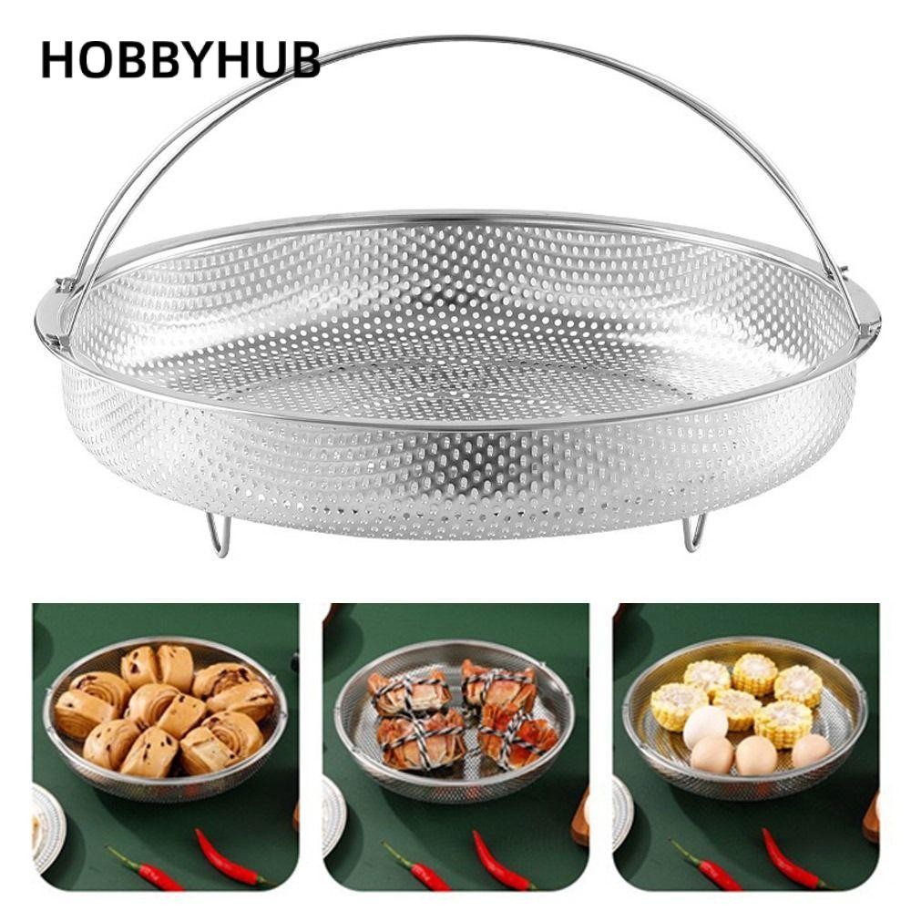 HOBBYHUB Rổ Hấp Thức Ăn Bằng Thép Không Gỉ Có Tay Cầm Đa Năng