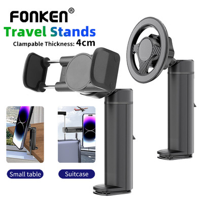 Giá đỡ điện thoại máy bay từ tính Fonken cho ghế sau ô tô 360° Bàn du lịch xoay Giá đỡ điện thoại có thể điều chỉnh cho Mgsafe