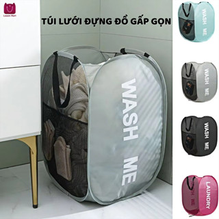   Hàng Có Sẵn  Giỏ Đựng Đồ Giặt Gấp Gọn Giỏ Đựng Quần Áo Bẩn Quần Áo Phòng Tắm Túi Lưới Giỏ Treo Tường Gia Dụng Thùng 