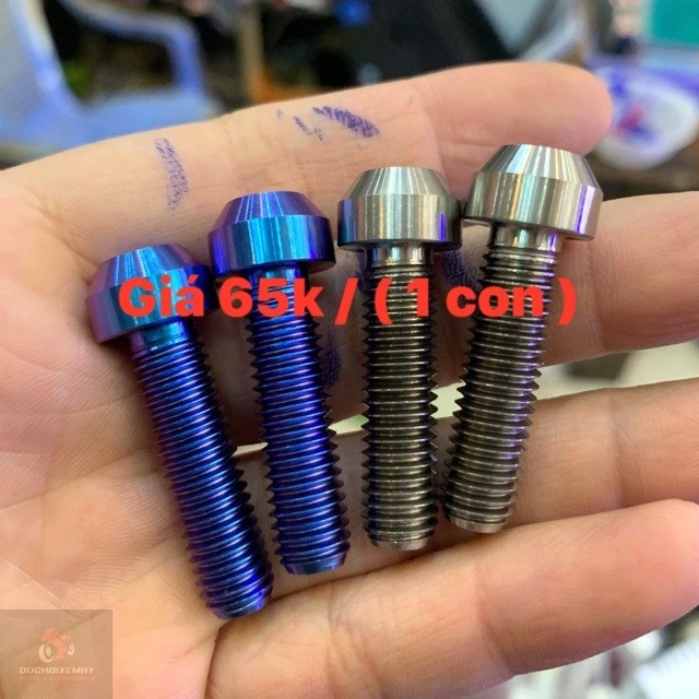 Ốc titanium GR5 8li10 15 30 50 60  trụ ( bắt gác chân sau các lọai xe , chảng 3 ) DoChoiXeMay