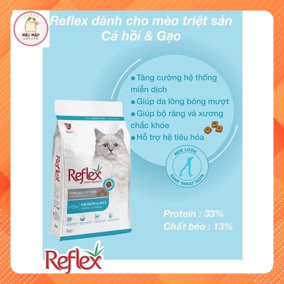 2kg HẠT REFLEX STERILISED CHO MÈO TRIỆT SẢN túi 2kg - vị cá HỒI-GẠO