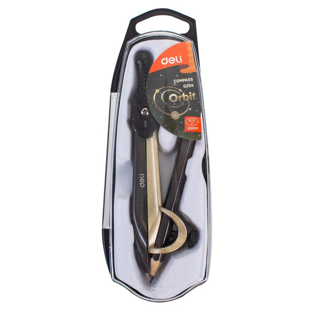 (1 Cây) Compa chì cây Deli - thân kim loại mẫu ngân hà - EG20402