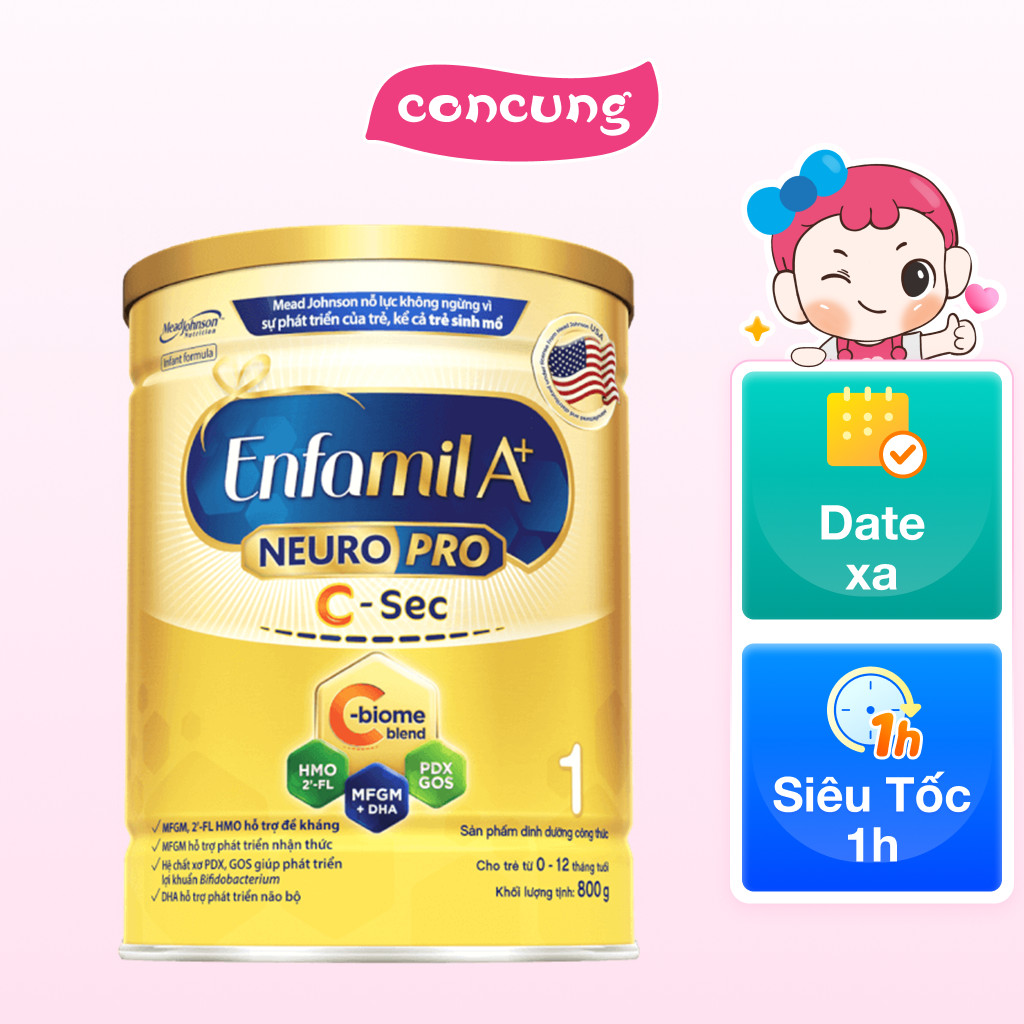 Sản phẩm dinh dưỡng công thức Enfamil A+ NeuroPro 1 C-Sec 800gr