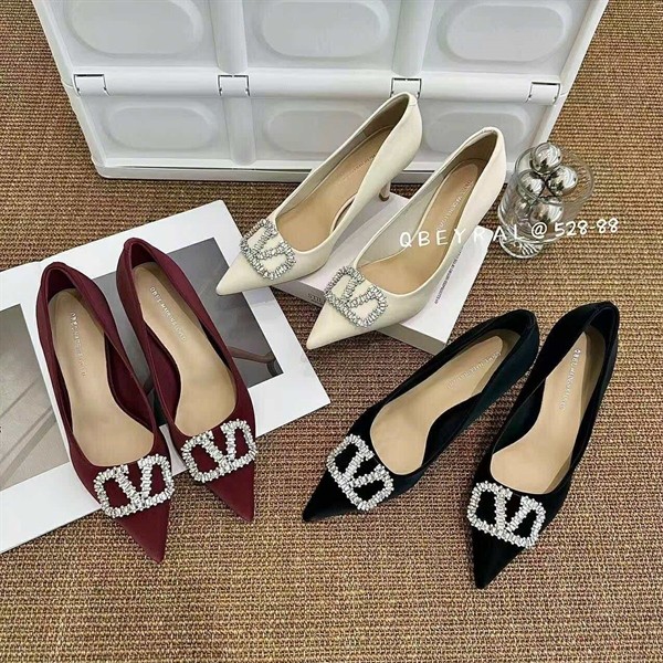 Cao gót 9P qbel khuy đá 52888 5/9 Phương Giày