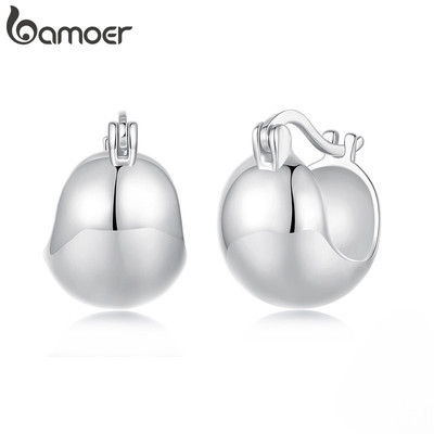 Bông tai Bamoer Thiết kế bóng kim loại Trang sức thời trang Quà tặng nữ