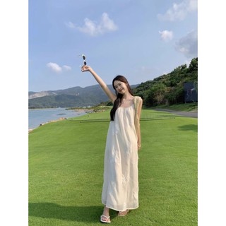 Váy Liền Hai Dây Nghỉ Dưỡng Rộng Rãi Khí Chất Nhẹ Nhàng Váy Dài Tiên Nữ  Thon Gọn Rộng Rãi Mẫu Mới Mùa Hè