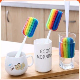 Dụng cụ cọ rửa bình sữa ly cốc bọt biển 7 màu tiện dụng _GD888