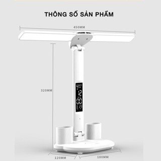 Đèn học LED màn hình hiển thị đồng hồ đèn bàn  chống cận thị độ sáng 3 mầu ánh sáng