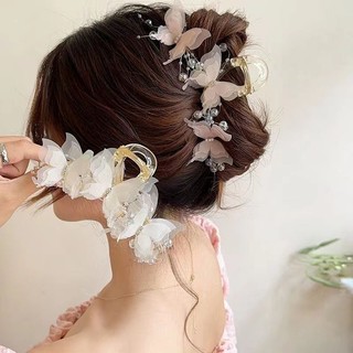 Kẹp Kẹp Bướm Nữ Lớn 2024 Mới Cao Cấp Ngọt Ngào Kẹp Làm Tóc, Mặt Sau Đầu Cuộn Tóc Đầu, Kẹp Cá Mập