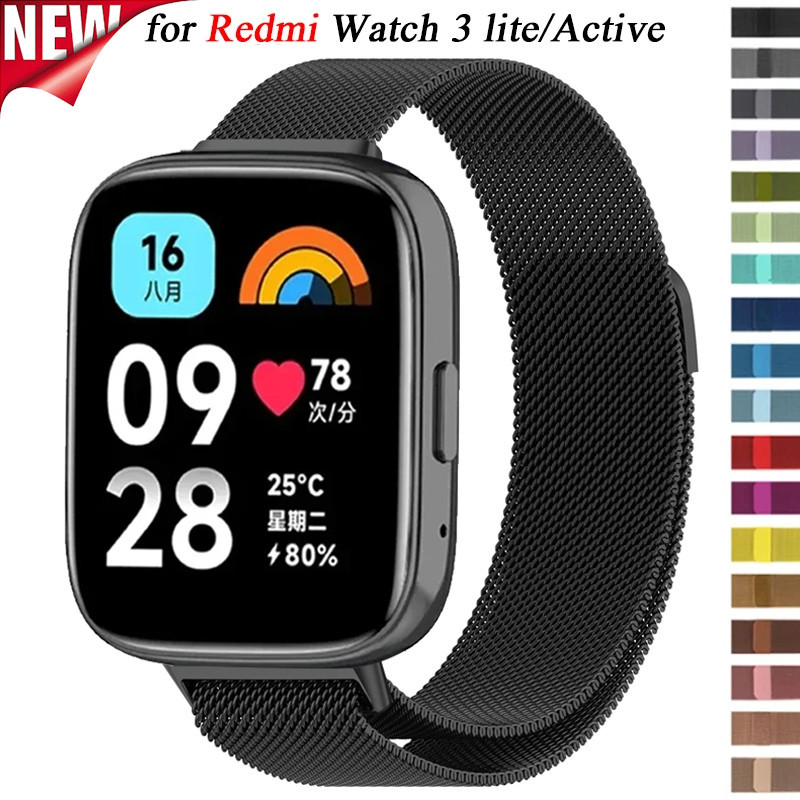 22mm Milanese Loop Dây đeo cho Redmi Watch 3 Lite Dây đeo kim loại bằng thép cho Xiaomi Redmi Watch 