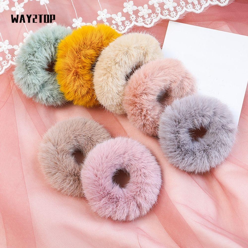 WAY2TOP buộc tóc giả lông thỏ giả