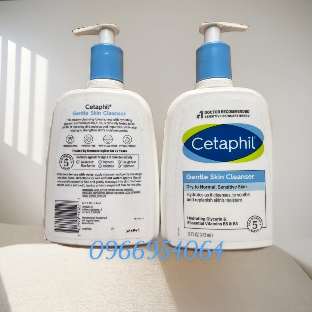 HÀNG MỸ CHÍNH HÃNG [CHAI 473ML] Sữa Rửa Mặt Cetaphil Cho Mọi Loại Da, chai 473ml
