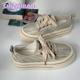 Giày vải đế dày SHIZHIBAO dành cho nữ, giày thể thao đa năng đế phẳng đế phẳng thông thường siêu phổ biến mùa thu mới