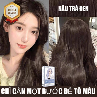 💞Thuốc nhuộm tóc màu NÂU TRÀ ĐEN , thuốc nhuộm tóc không cần tẩy, kem nhuộm tóc tại nhà💞STYLE FIT tặng kèm dụng cụ
