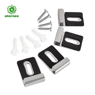 Bộ kẹp khung gương Aternee kèm phụ kiện, Kẹp treo tường gương dễ dàng lắp đặt, Kẹp giữ hạng nặng cho