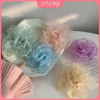 AISHG Vải Ba Chiều Hoa Tóc Cho Nữ Kẹo Bên Mỏ Vịt Phụ Kiện Tóc