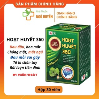GINKO HOẠT HUYẾT 360 - HÀNG CHUẨN CÔNG TY- Tăng trí nhớ, tăng cường tuần hoàn máu não - Lọ 30 viên