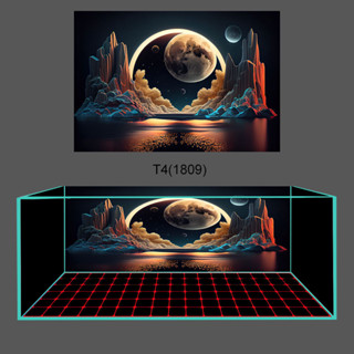 [Tặng Đồ Dán+Sticker] Tranh dán hồ cá 3D Decal mẫu trăng 3D 1809 bể cá siêu đẹp - Sắc Nét