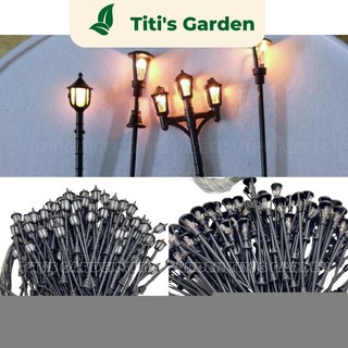 01 chiếc Đèn mô hình công viên mini 6-7 cm có sẵn đèn led vàng trang trí mô hình tiểu cảnh, DIY, setup sa bàn khóa luận