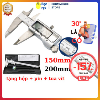 [Tặng HỘP + PIN] Thước kẹp điện tử Syntek đo đường kính màn hình LCD 150 mm chất liệu nhựa ABS, thép