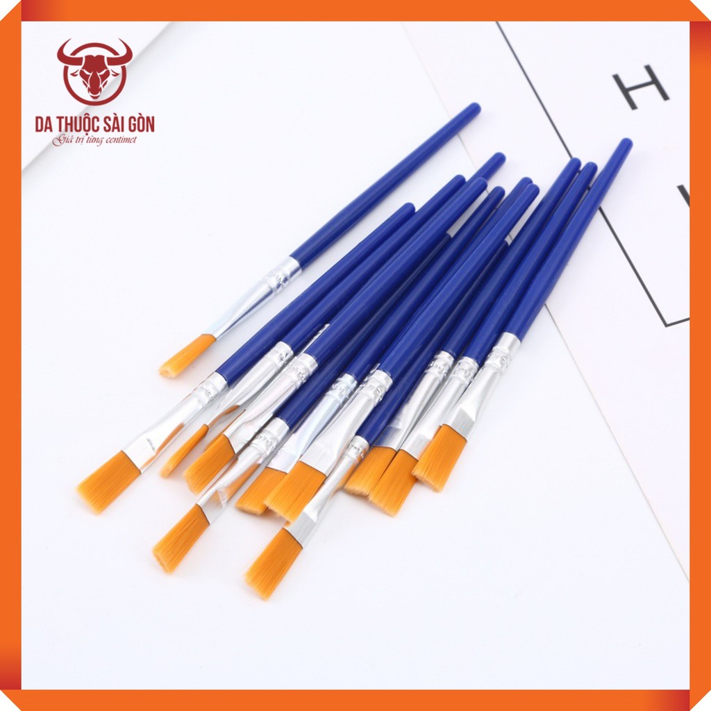 Combo 10 Cọ sơn, chải thuốc nhuộm màu giày da, túi xách, ghế sofa lông mềm - CO-01