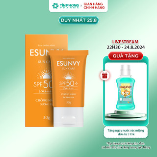Kem Chống Nắng Nâng Tone, Kiềm Dầu, Không Thấm Nước ESUNVY SUN CARE SPF50+/PA++++  Cho Da Nhạy Cảm Tuýp 30g TMP019