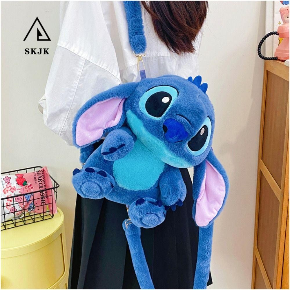Ba lô búp bê sang trọng SKJK Stitch, Ba lô nhồi bông PP đa năng hoạt hình sang trọng, Sáng tạo Kawaii Fluffy Soft Anime Stitch Doll Túi đeo vai Kid Girl Boy