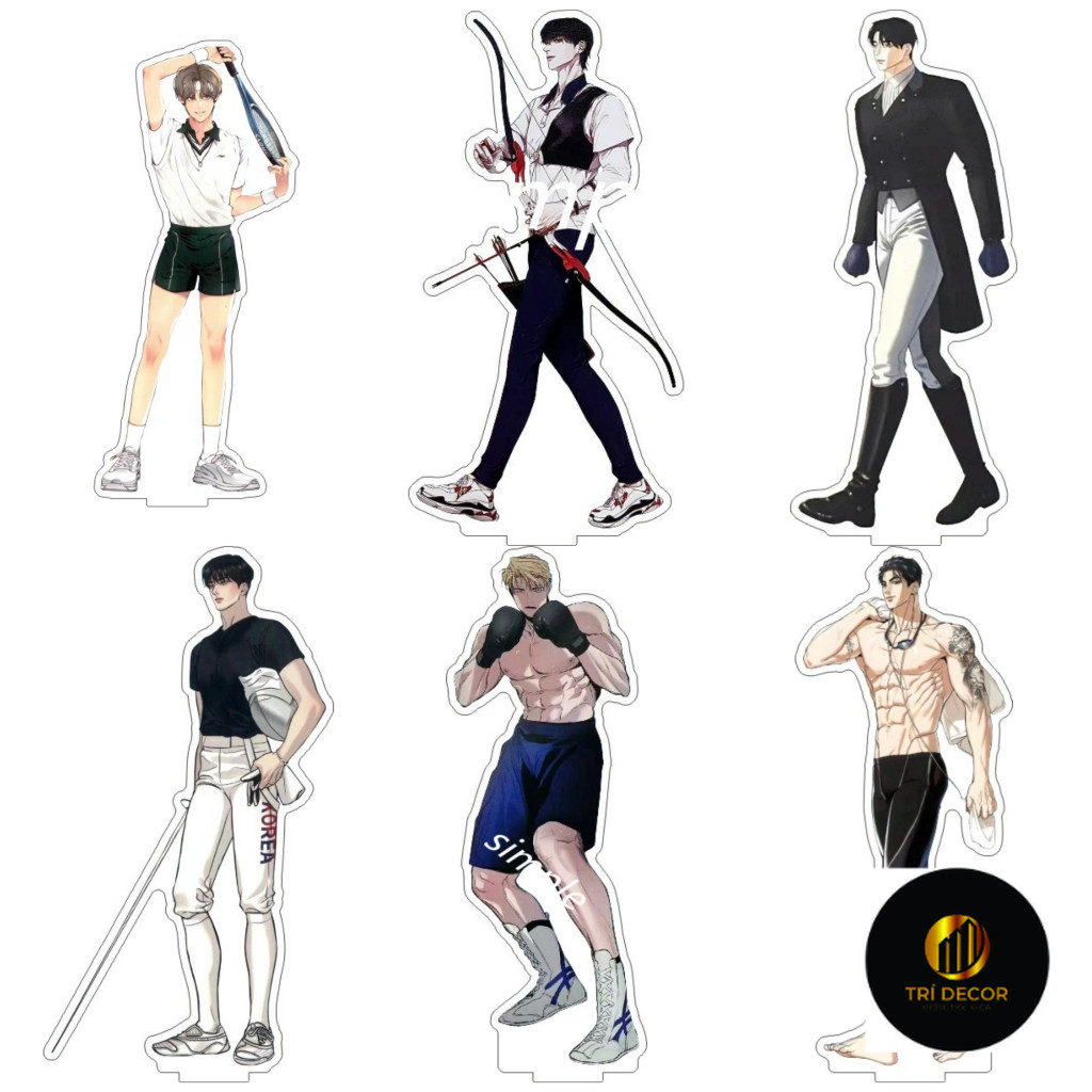 Mô hình Standee TEAM LEZHIN SUMMER 2024 tượng mica acrylic anime chibi trưng bày