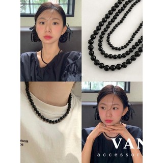 TS1175 - Vòng Ngọc Màu Đen Vòng Cổ Đá Đen - Vani Store