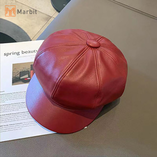 Marbit Nữ Thời Trang Mũ Nồi Chắc Chắn Mũ Nồi Da Pu Mũ Nồi Pháp Nghệ Sĩ Ấm Mũ Bò Nữ Mũ Bé Gái Mũ Mới