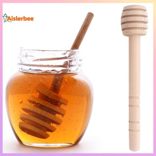 Aislerbee 12 Chiếc Rãnh Thiết Kế Thực Phẩm Mật Ong Nhúng Tốt Tay Cầm Khuấy Mini Gỗ Mật Ong Khuấy Thanh Bánh Tiếp Liệu