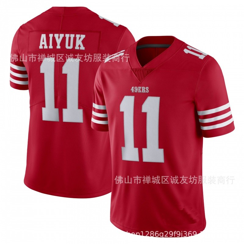 Hàng có sẵn Vận chuyển nhanhÁo bóng bầu dục Nfl 49 người 11 Phong cách mới Red 49ers Brandon Aiyuk J