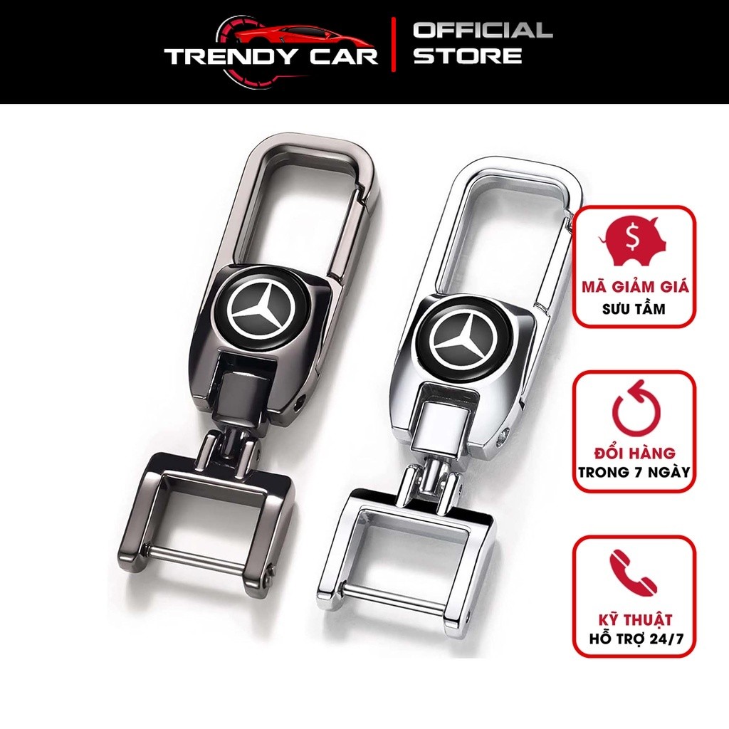 Móc chìa khóa xoay xe oto 360 - Móc xoay các mẫu có gắn logo hãng Huyndai,Kia, Honda, Mec, Mazda, To