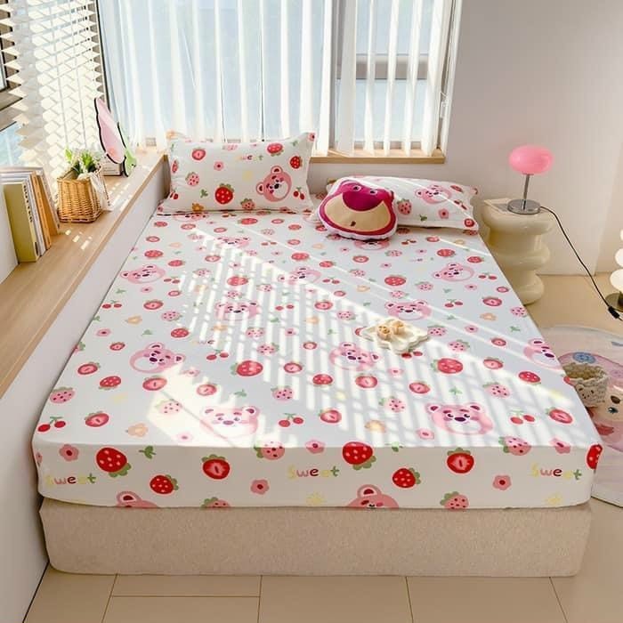 Ga Gối Cotton Đũi xơ đậu nành M2x2M , ga bo chun bọc đệm cotton đũi mềm mịn thoáng mát kèm 2 vỏ gối