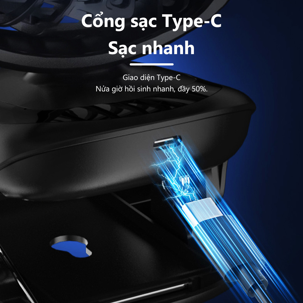 Quạt USB Goojodoq 3000MAh Bàn Xoay Mini Kẹp Di Động Màn Hình LED Di Động 5tốc độ | BigBuy360 - bigbuy360.vn