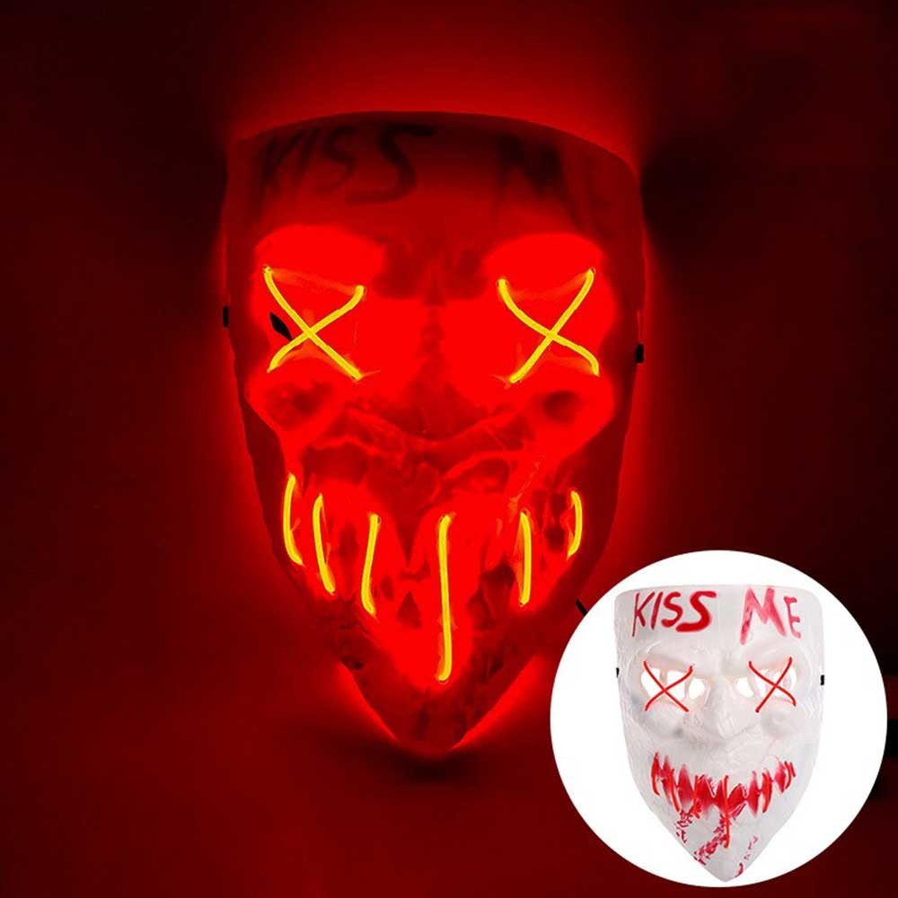 Halloween The Purge Kiss Me LED Mask Light Up Purge Costume Cosplay Party