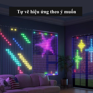   Hàng cao cấp  Bộ LED rèm mành thông minh 200 hiệu ứng chạy chữ trang trí sân khấu treo ban công nhà cửa Lễ Tết -IP65 