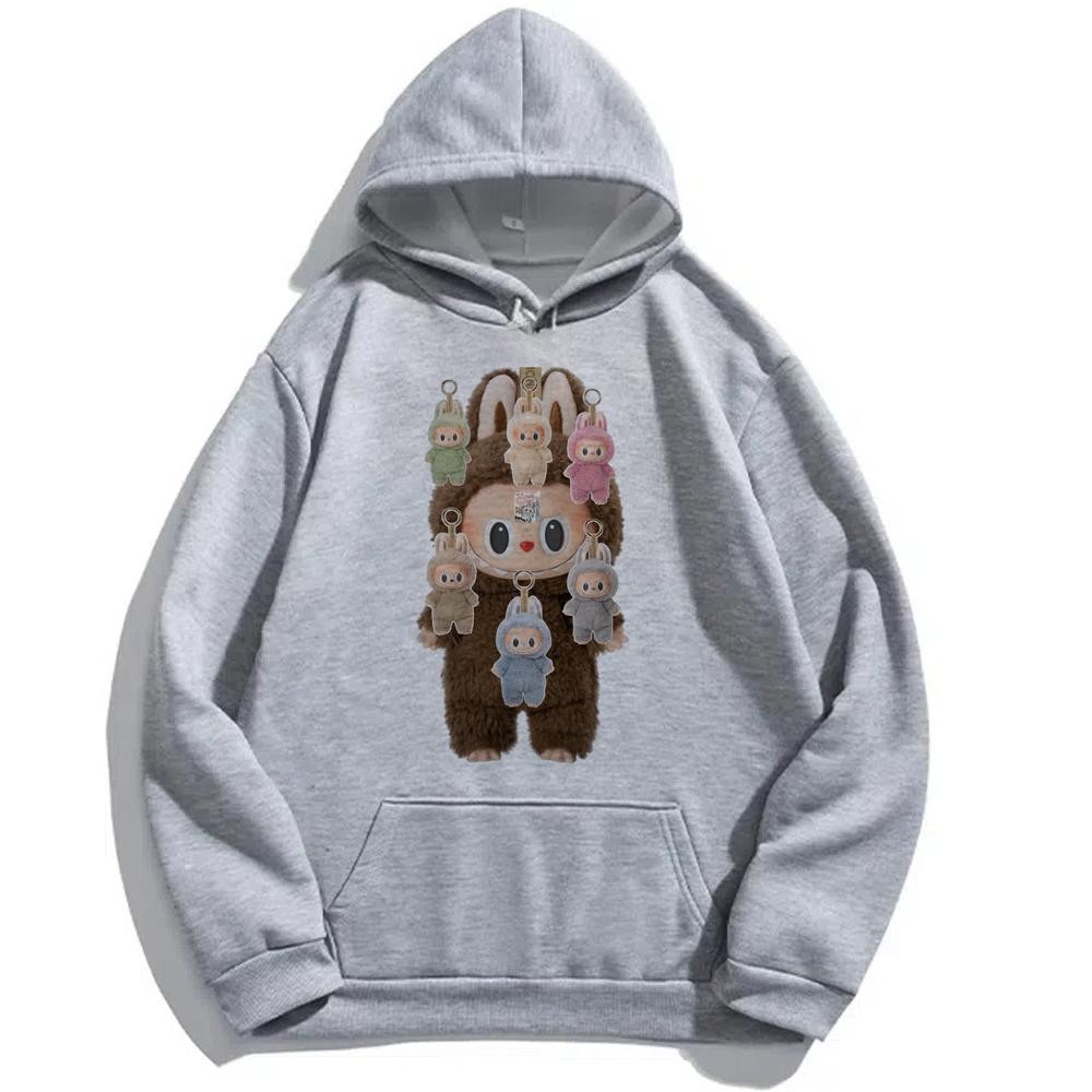 Dễ Thương LA bubu hoodies nữ hip hop anime Quá Khổ grunge nữ áo chui đầu grunge Ulzzang