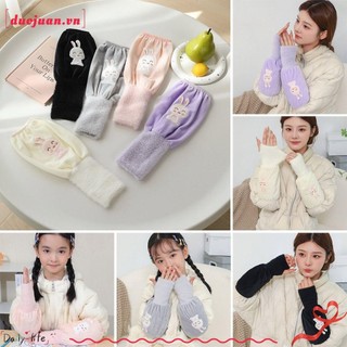 Duojung Nữ Tay Ấm Áp, Găng Tay Không Ngón Dài Ấm Áp Mùa Đông, Quần Áo Bé Gái Chống Bẩn Tay Găng Tay Chống Lạnh