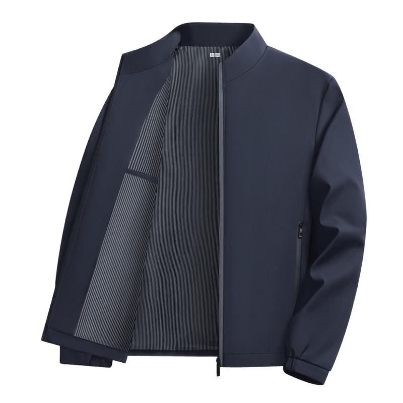 Áo khoác Bomber Uniqlo Áo khoác nam trung niên và người cao tuổi Áo khoác cổ đứng 2024 Áo khoác xuân