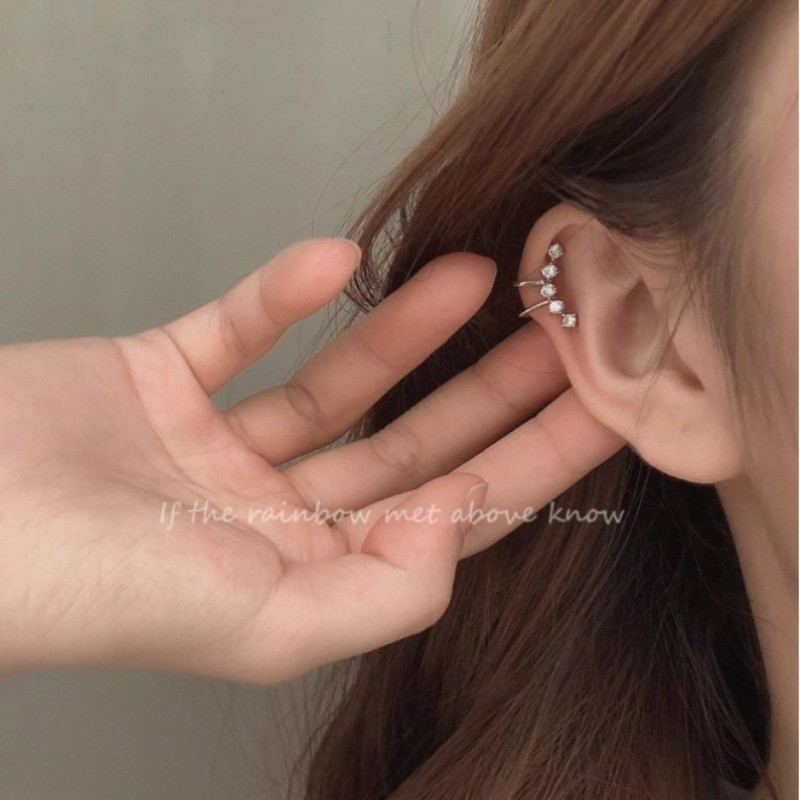 WeFlower Hoa Mini s925 Bạc Kẹp Bông Tai Cho Nữ, Pha Lê Hạt Arc, Quà Tặng | BigBuy360 - bigbuy360.vn