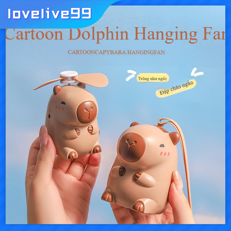 Quạt sạc di động có sạc USB, Quạt sinh viên Cartoon Capybara MiniQuạt Mini Capybara cầm tay, Quạt sạ