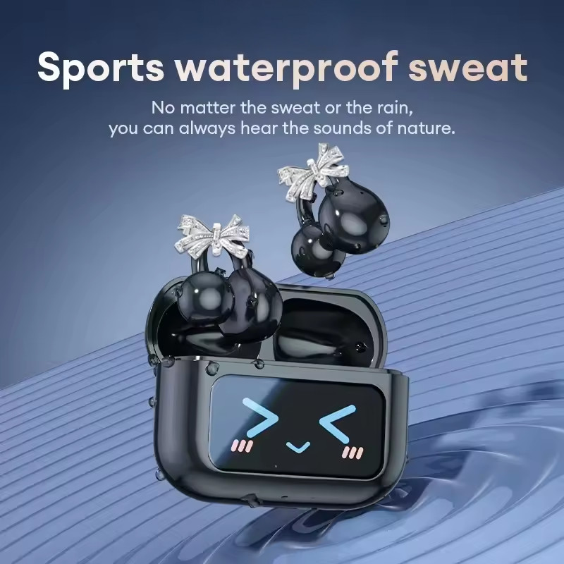 Tai nghe Bluetooth M100 kiểu kẹp vành tai – Bluetooth 5.4, chống nước, mic thoại, chống ồn ENC, tai 