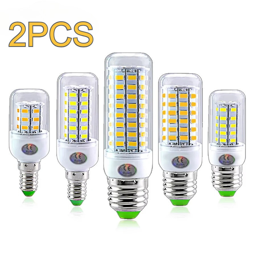 2 Chiếc 220V E14 E27 Bóng Đèn LED Ngô 2700K 6500K 2835SMD 360° Thay Thế Đèn Halogen