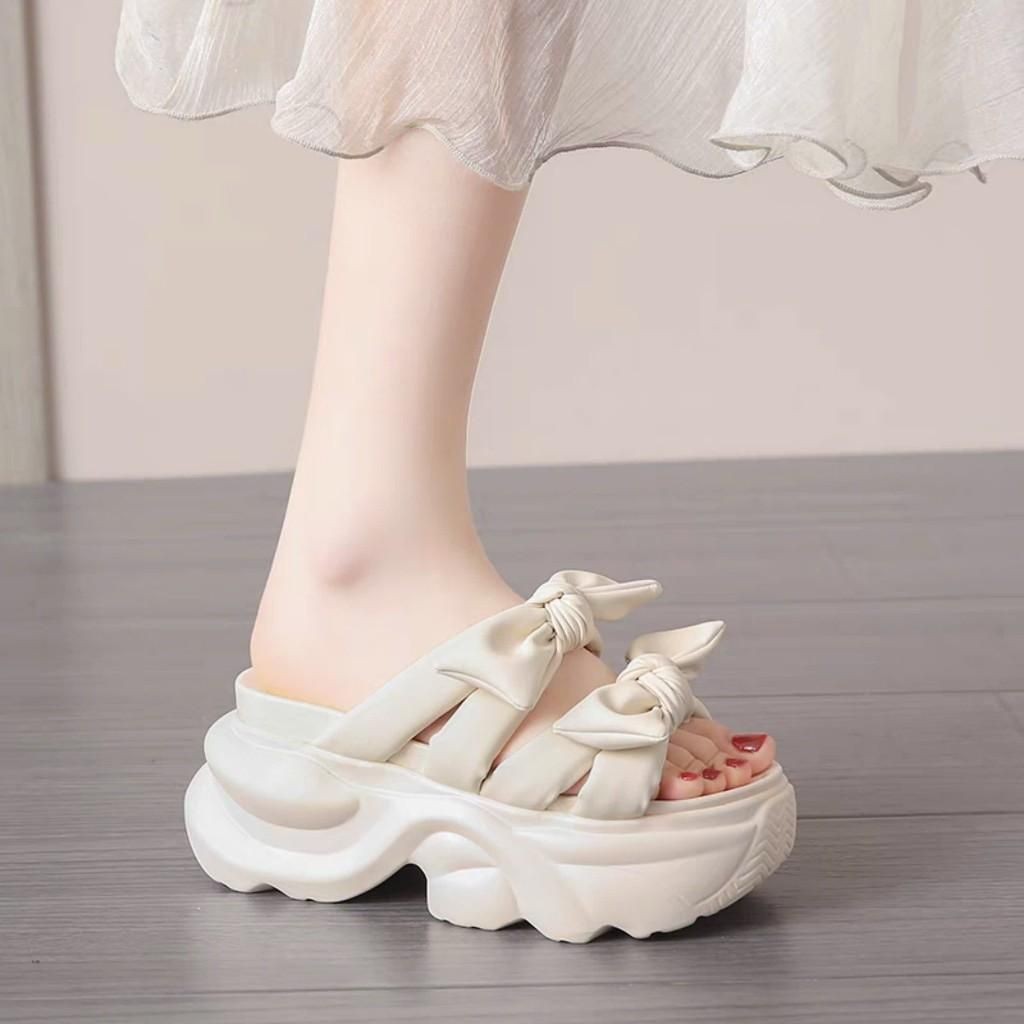 Dép BM Nơ Đôi Da Xịn Giá Sale 355k