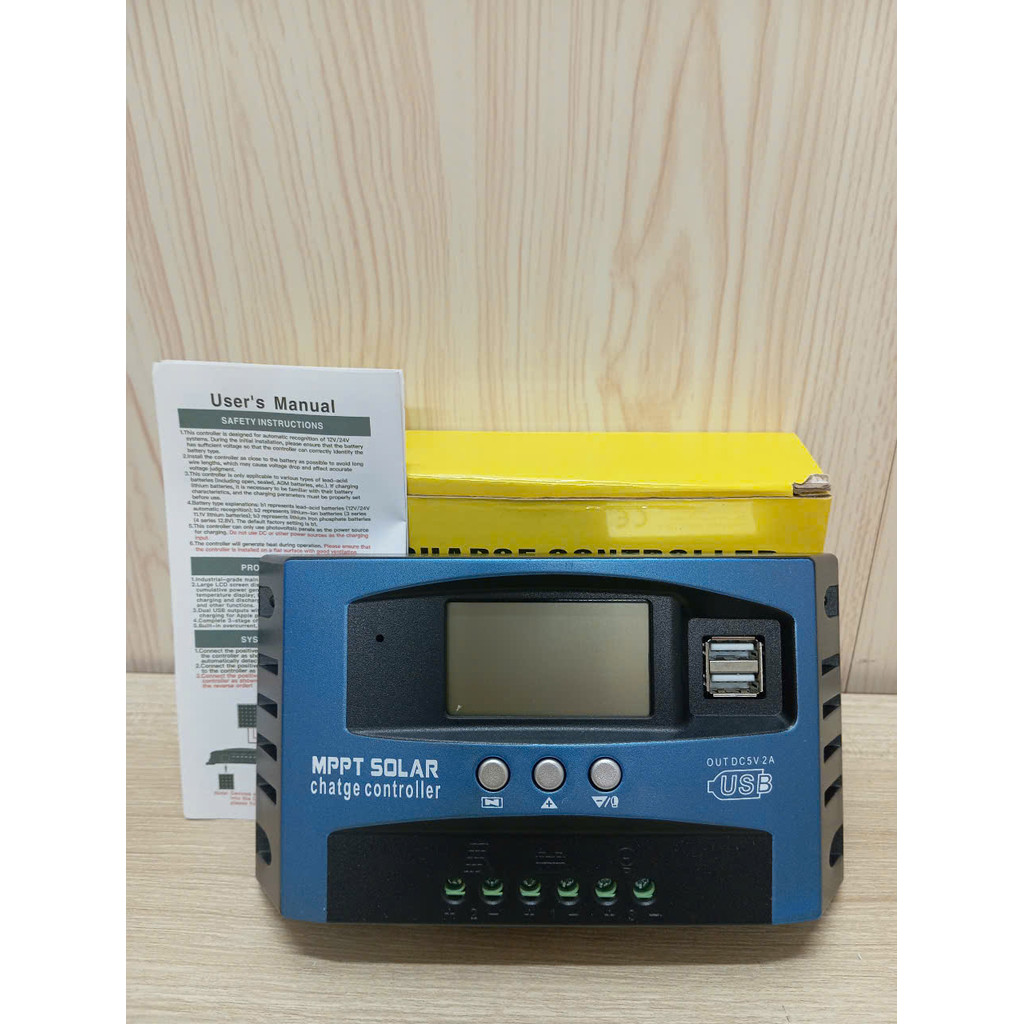 Bộ sạc năng lương mặt trời MPPT 60A - 12V/24V - Màu xanh -60A -Sạc năng lượng mặt trời Mẫu mới MPPT 