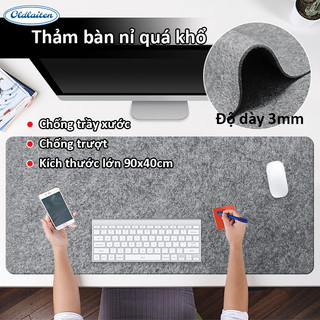 90x40cm Lót Chuột Siêu Lớn - Lót chuột nỉ chống trượt, Pad chuột nỉ dày 3mm cao cấp, Dùng trong học tập và làm