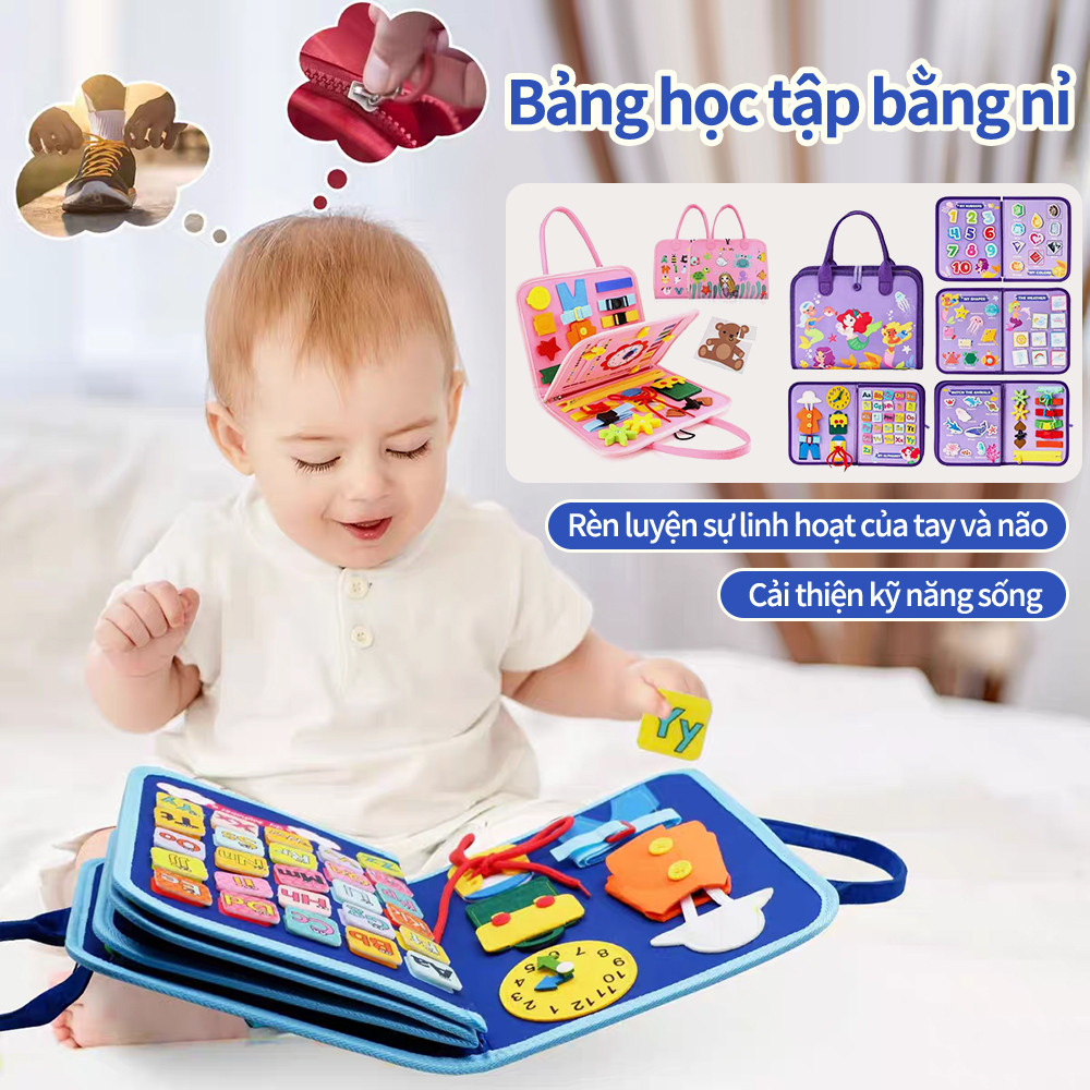 Baby Montessori Busy Board Farm Felt Cloth Book Scenario Toddler Busy Storybook Early Learning Toys