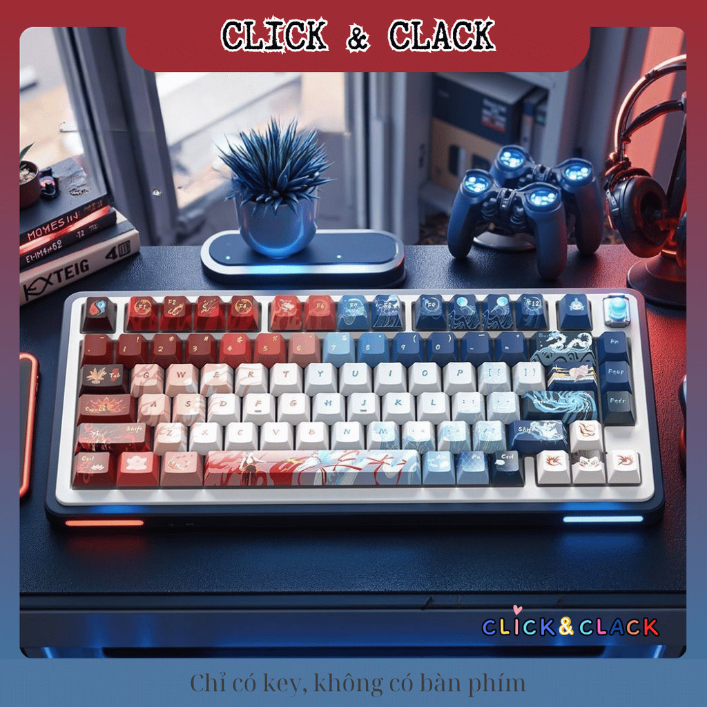 Keycap Nezha Legendary Chinese - Cherry Profile - PBT dyesub cao cấp 135 phím cho phím cơ